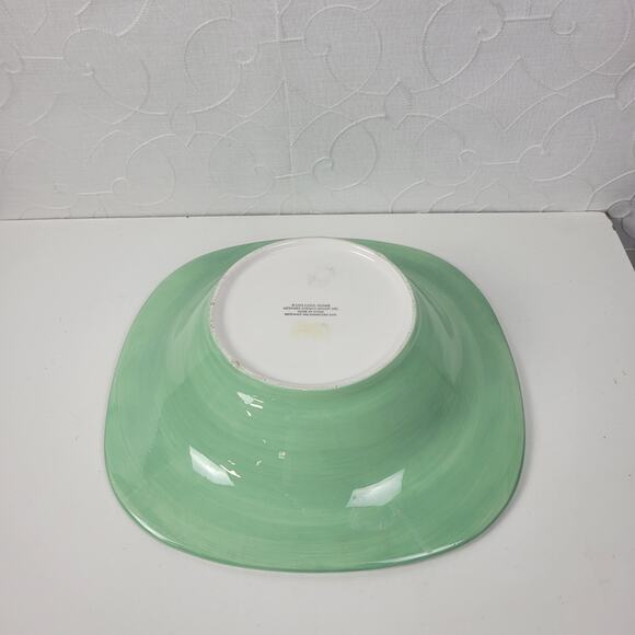 2003 Enesco Carol Rowan Geraniums Serving Bowl Red Green Yellow Pasta - Picture 4 of 13
